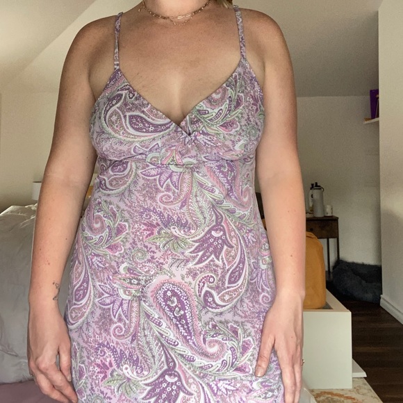 Vintage Dresses & Skirts - Y2K purple paisley midi dress
